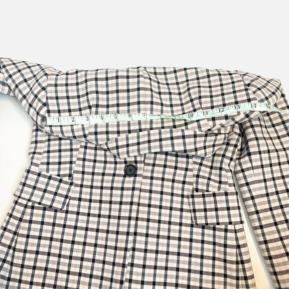 The Akris Punto Glen Check Blazer Jacket Cream Black Lavender Plaid Size 4 Small - Picture 9 of 14